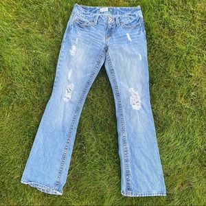 Aeropostale Skinny Flare Light-wash Denim Y2K Low Rise Jeans
